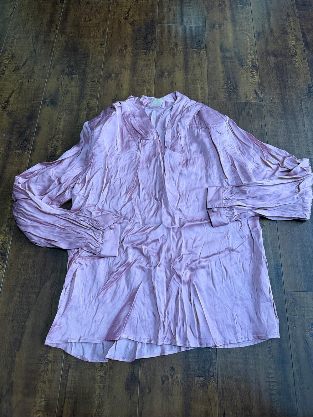 Matilda Jane Dusty Pink Satin-Effect Long Sleeve Blouse
